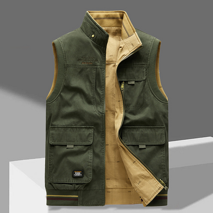 Gilet pratique sans manches pour homme avec de nombreuses poches