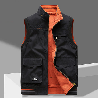 Gilet pratique sans manches pour homme avec de nombreuses poches