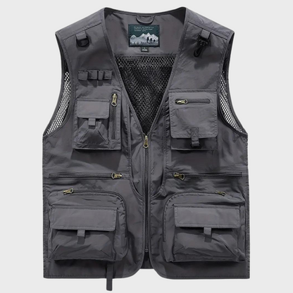 Gilet cargo pour homme, pratique, fermeture éclair
