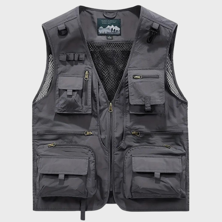 Gilet cargo pour homme, pratique, fermeture éclair