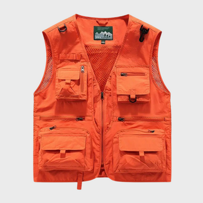 Gilet cargo pour homme, pratique, fermeture éclair