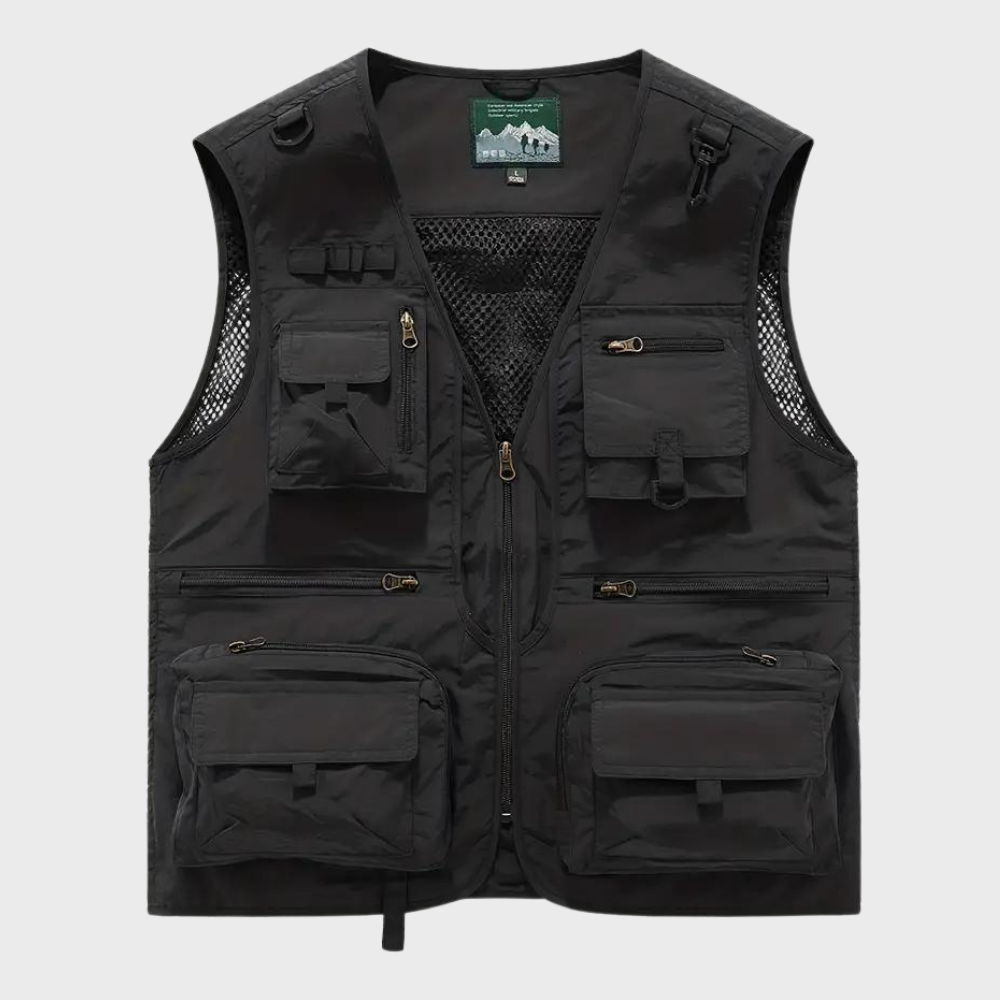 Gilet cargo pour homme, pratique, fermeture éclair