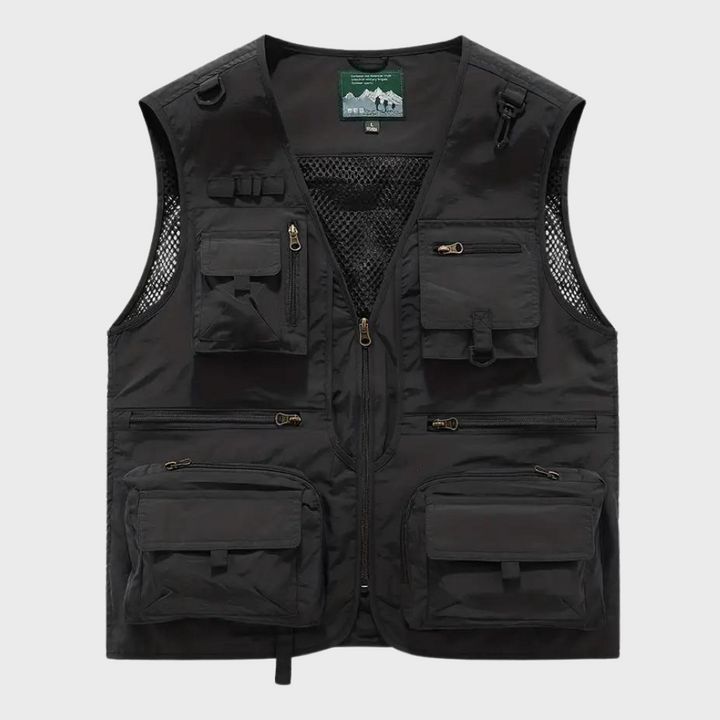 Gilet cargo pour homme, pratique, fermeture éclair