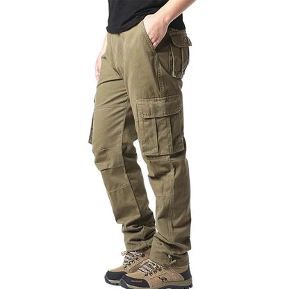 Pantalon homme élastique en coton coupe droite
