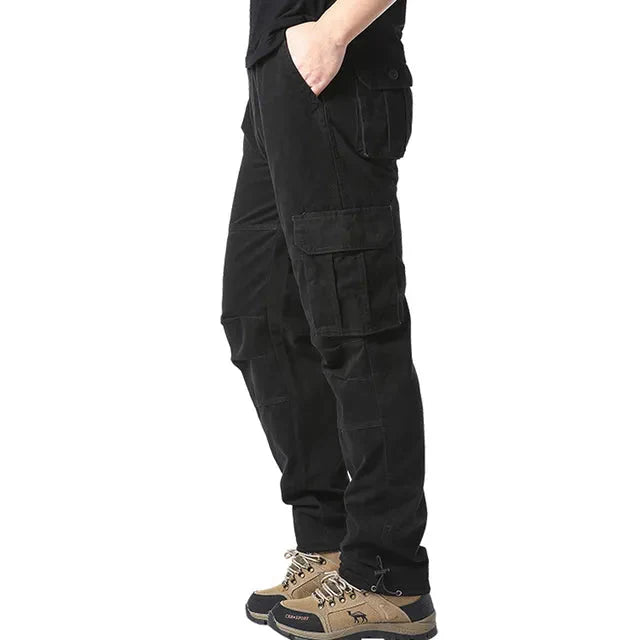 Pantalon homme élastique en coton coupe droite