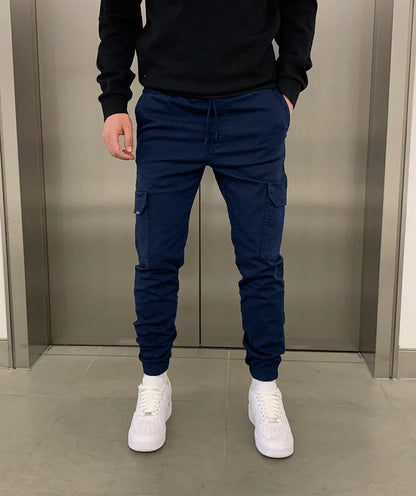 Pantalon cargo skinny pour homme avec laçage
