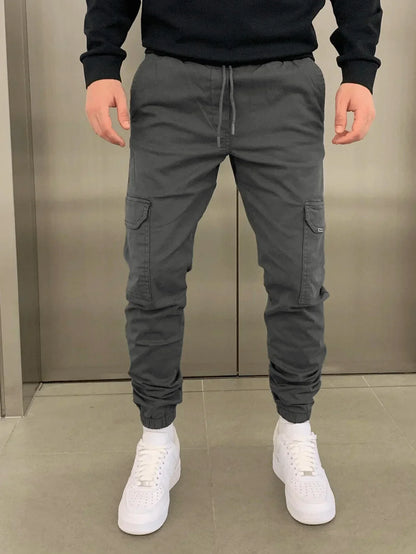 Pantalon cargo skinny pour homme avec laçage
