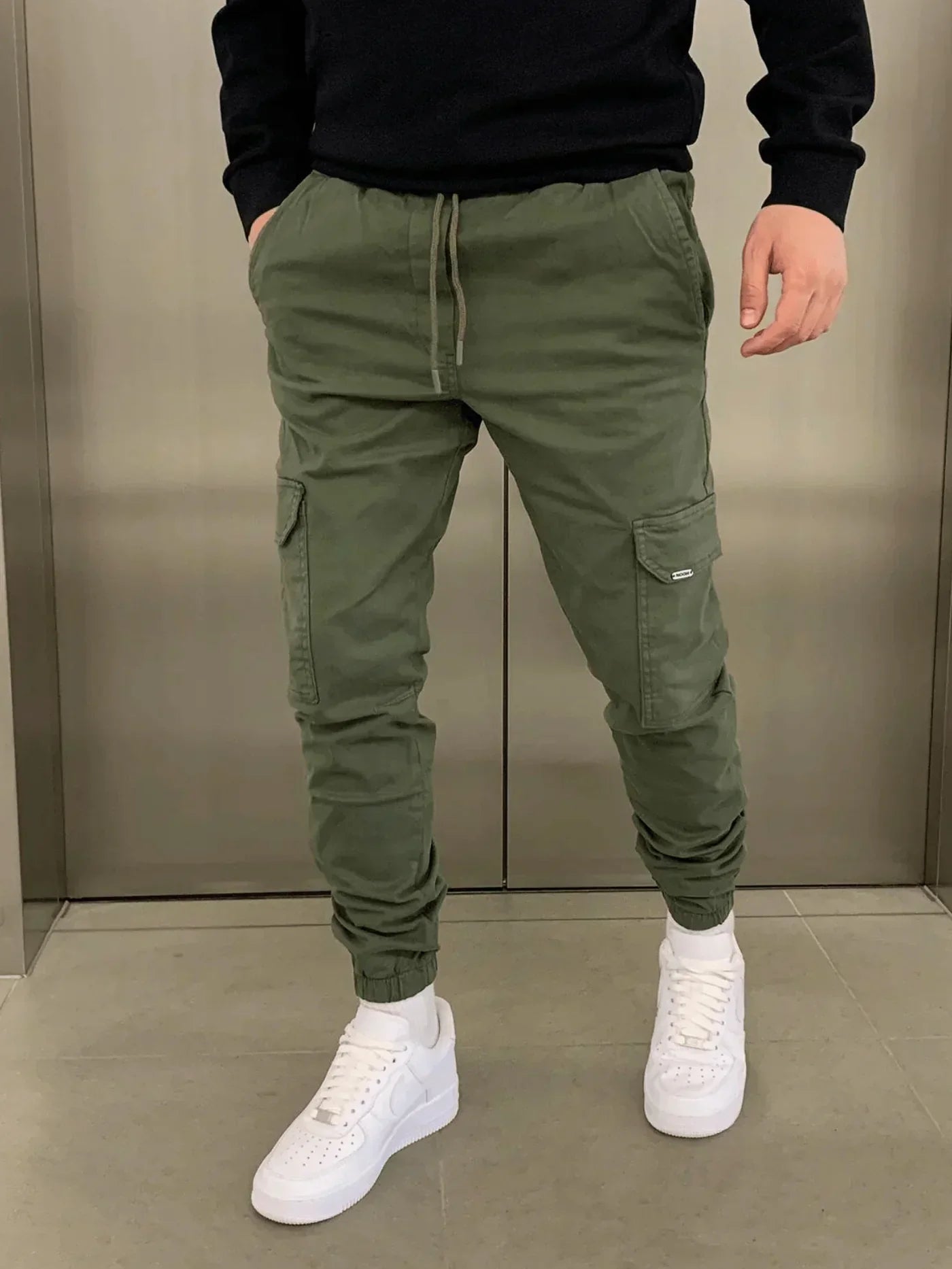 Pantalon cargo skinny pour homme avec laçage