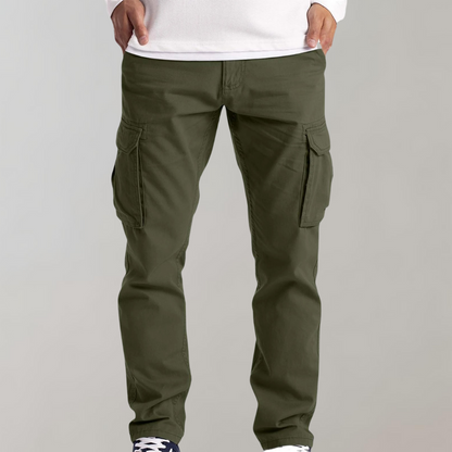 Pantalons cargo confortables pour hommes coupe droite