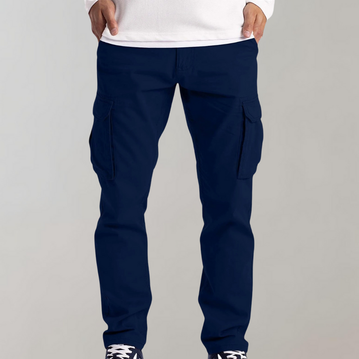 Pantalons cargo confortables pour hommes coupe droite