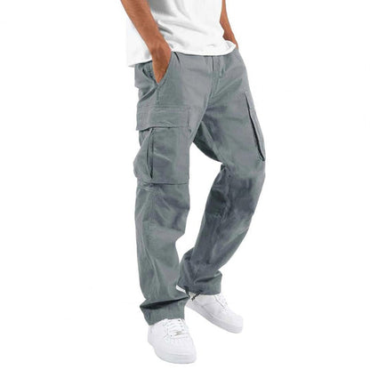 Pantalon homme droit confortable avec de nombreuses poches