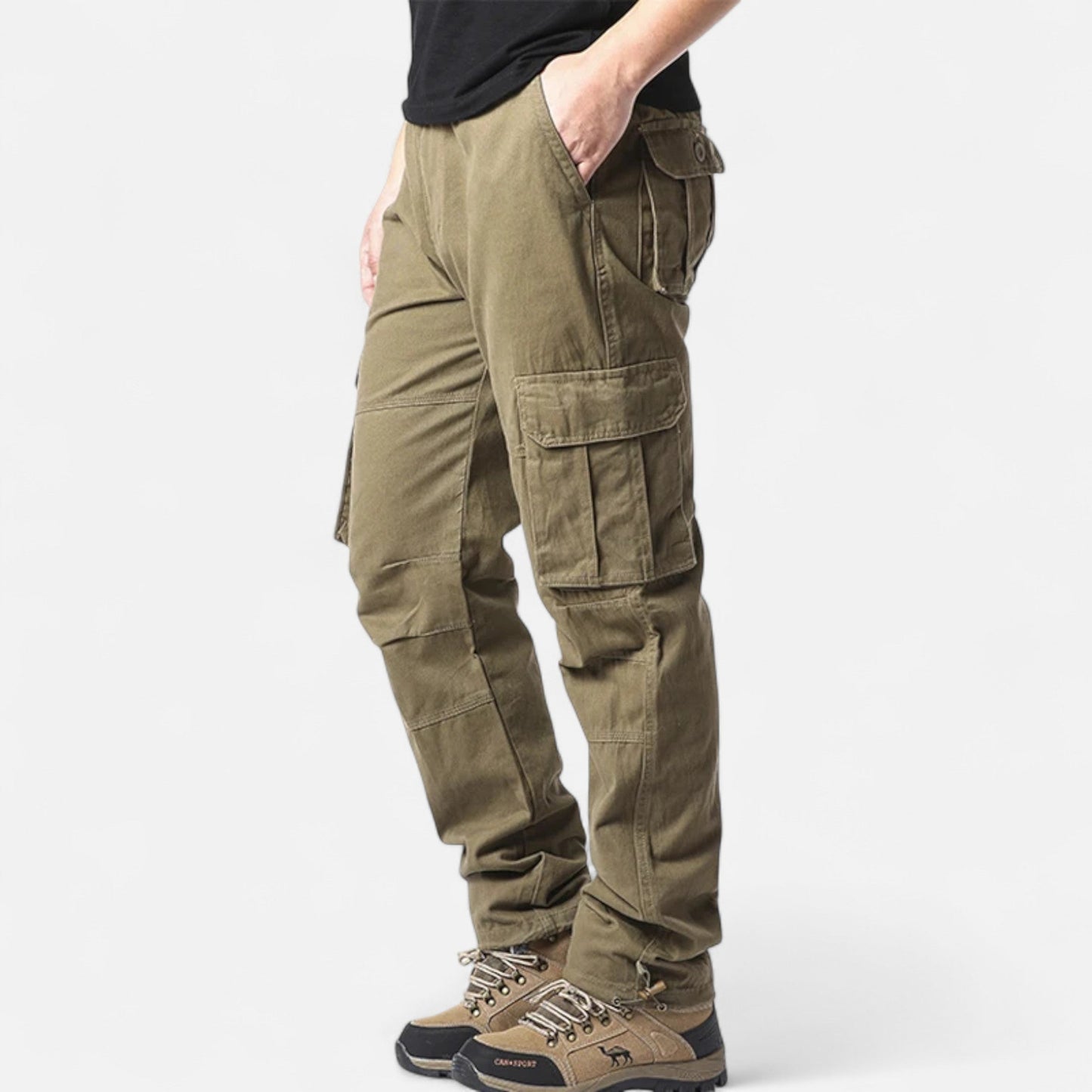 Pantalon tactique pour homme décontracté coupe droite