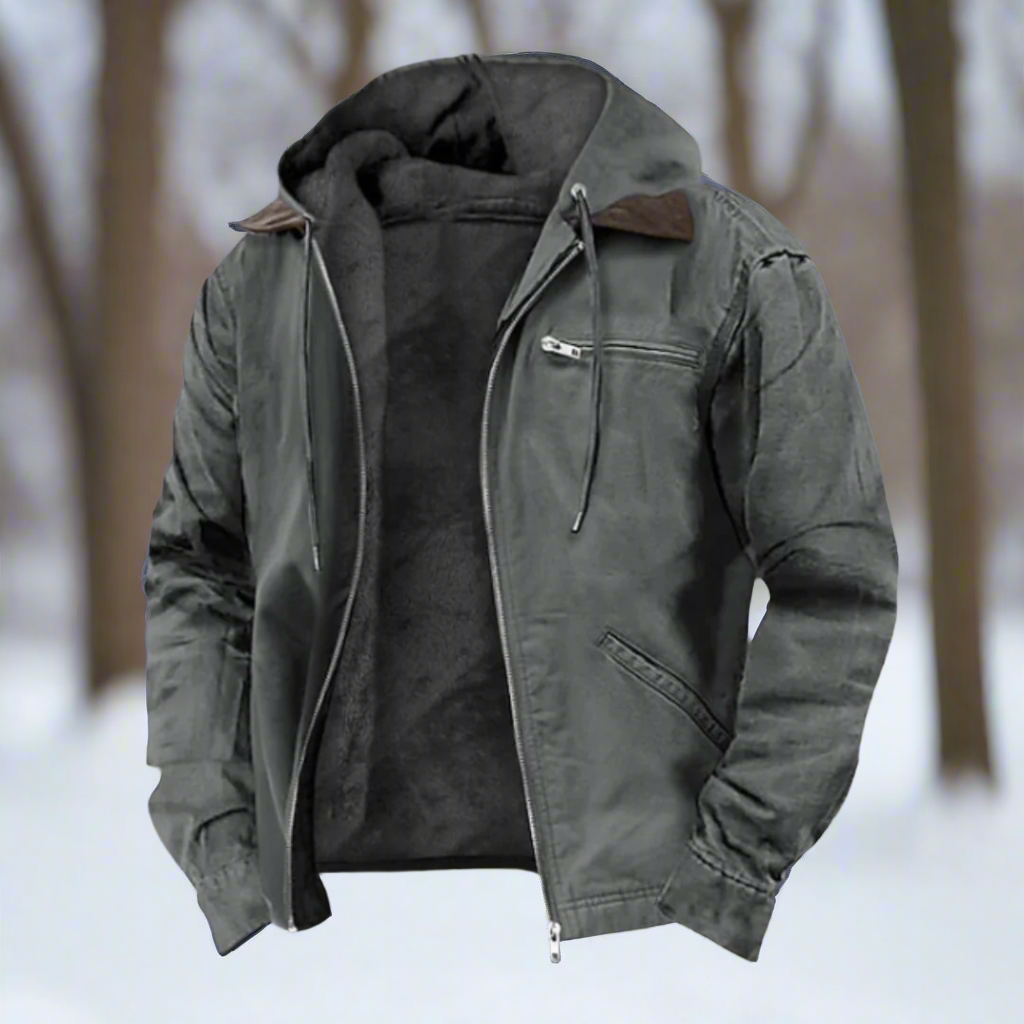 Veste coupe-vent en coton mélangé Doublée Capuche