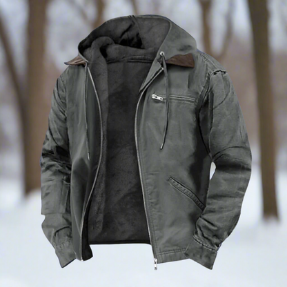 Veste coupe-vent en coton mélangé Doublée Capuche