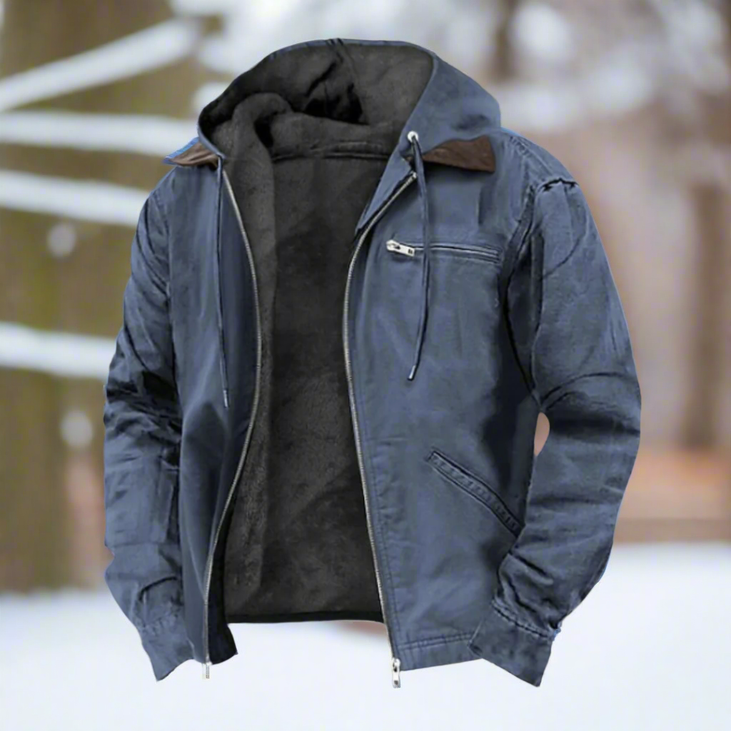 Veste coupe-vent en coton mélangé Doublée Capuche