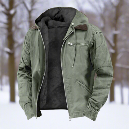 Veste coupe-vent en coton mélangé Doublée Capuche