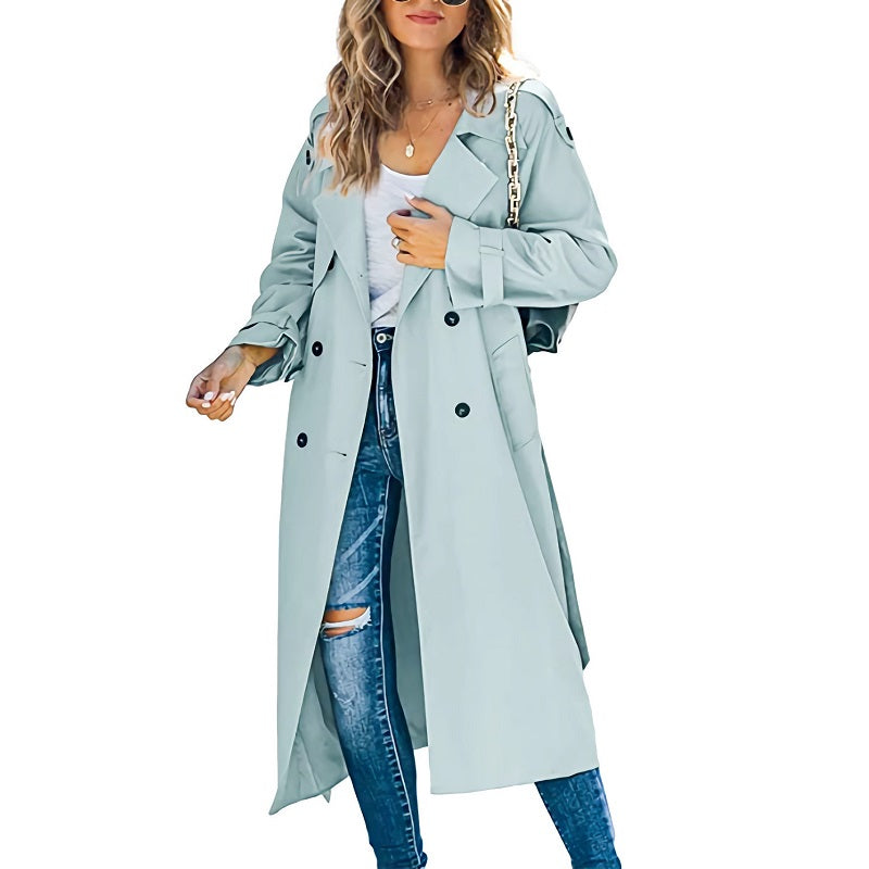 Trench-coat long élégant pour femmes Mode féminine moderne