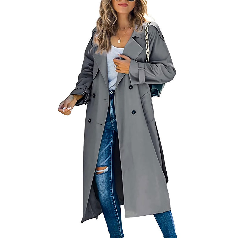 Trench-coat long élégant pour femmes Mode féminine moderne