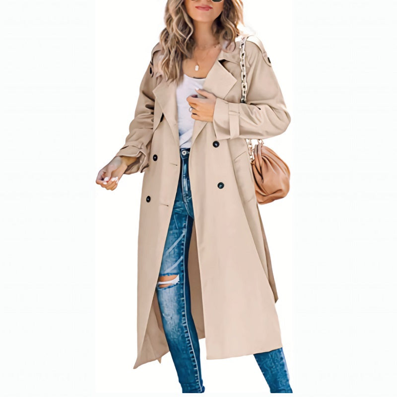 Trench-coat long élégant pour femmes Mode féminine moderne