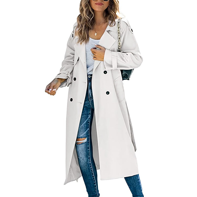 Trench-coat long élégant pour femmes Mode féminine moderne