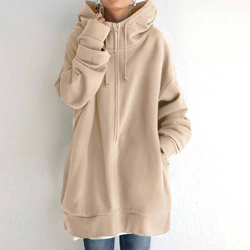 Sweat à capuche ample pour femme, chaud pour l'hiver