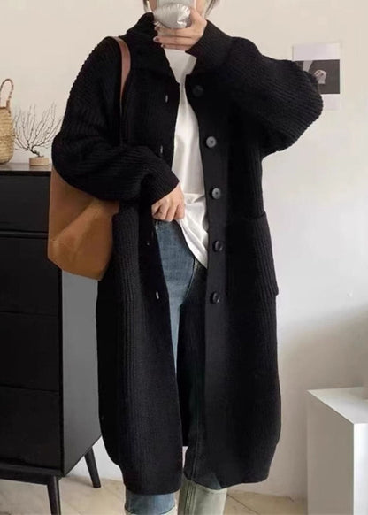 Gilet long élégant pour femme avec col et poches