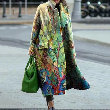 Manteau long élégant pour femme au design stylé