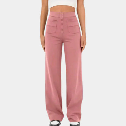 Pantalon Femme Taille Haute Jambe Droite