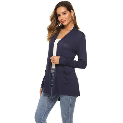 Gilet long femme simple avec poches