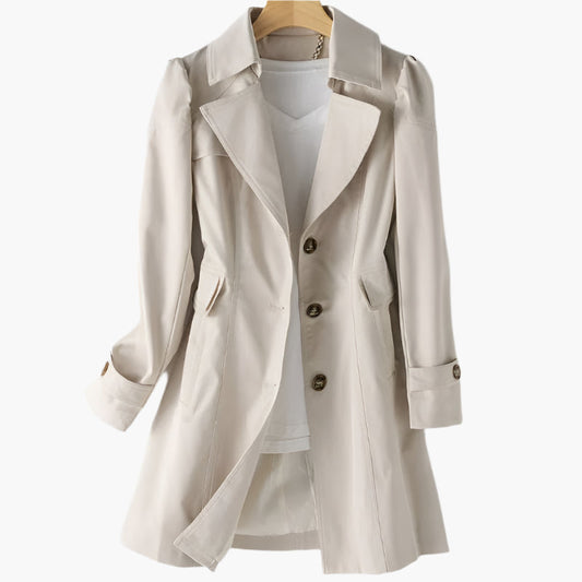 Damen Trenchcoat Klassisch Lang Mantel - IdealeKleiden