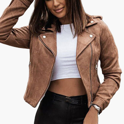 Veste en cuir courte élégante et tendance
