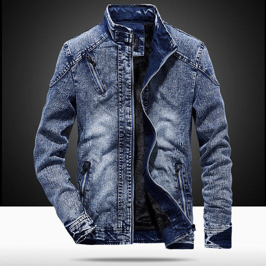 Herren Jeansjacke Relaxed Fit Baumwolle Trendy - IdealeKleiden