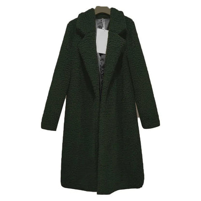 Manteau d'hiver en peluche à capuche long pour femme