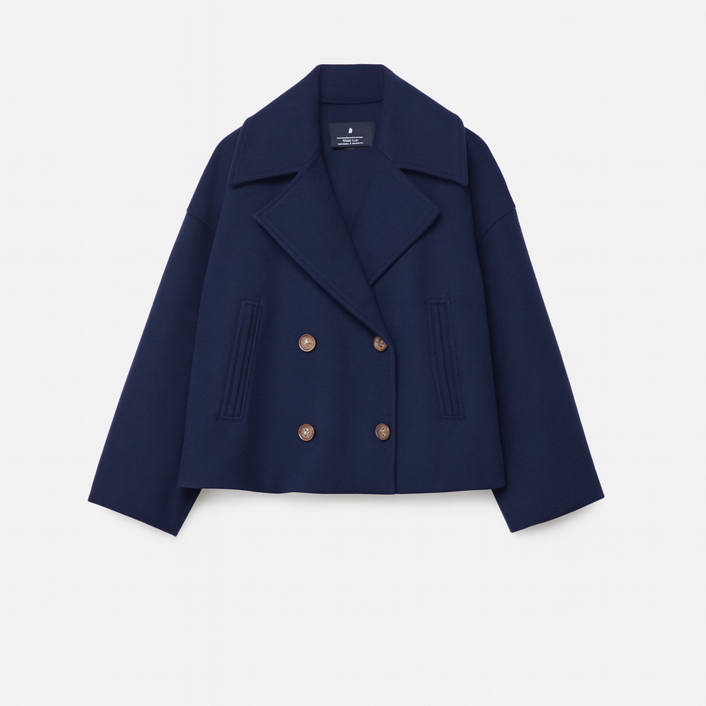 Manteau court élégant pour femmes avec double boutonnage