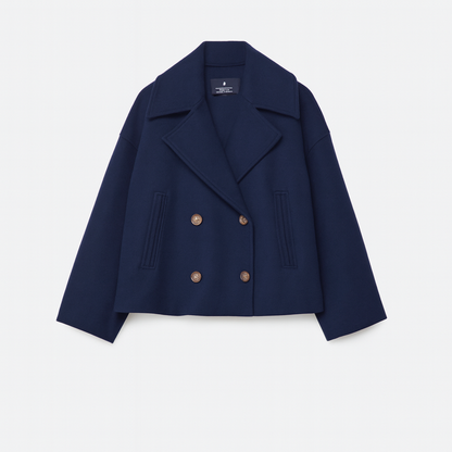 Manteau court élégant pour femmes avec double boutonnage