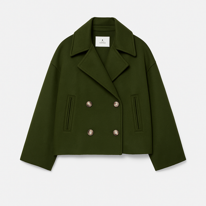 Manteau court élégant pour femmes avec double boutonnage
