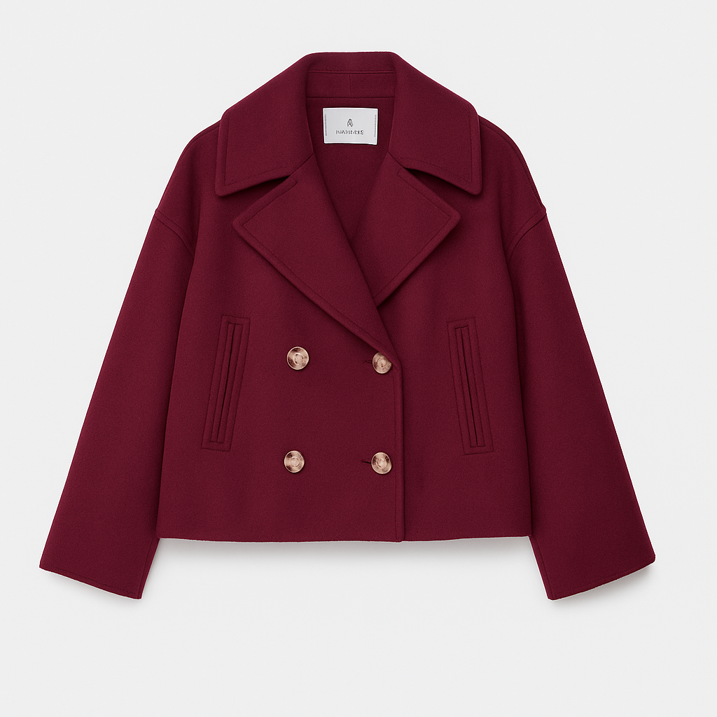 Manteau court élégant pour femmes avec double boutonnage