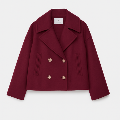 Manteau court élégant pour femmes avec double boutonnage