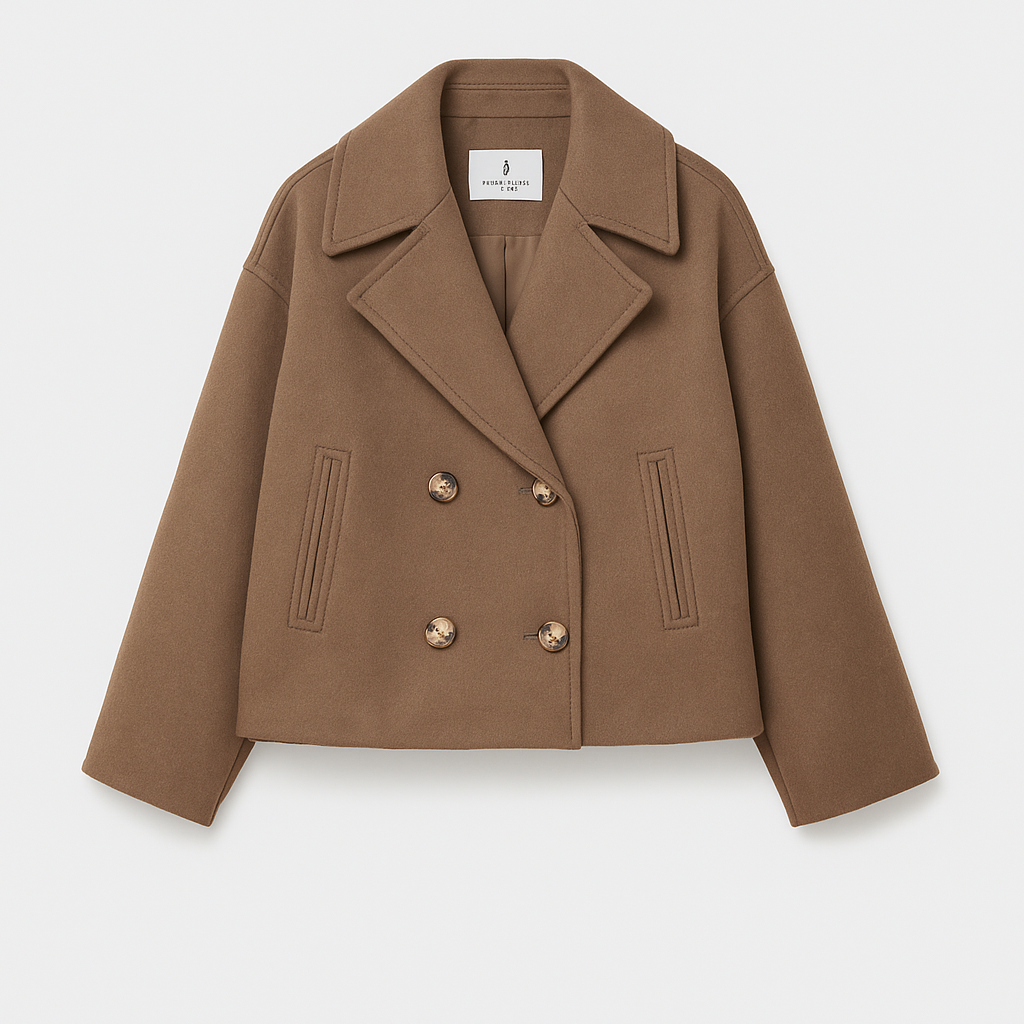 Manteau court élégant pour femmes avec double boutonnage