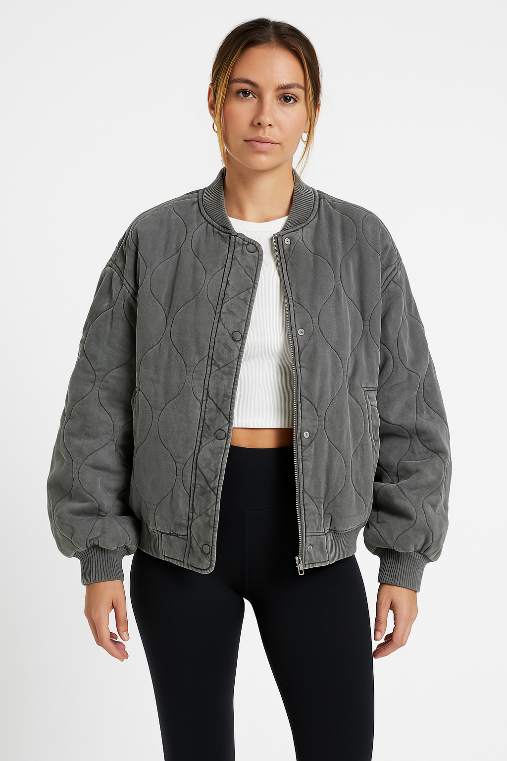 Doudoune matelassée oversize pour femmes style bomber moderne