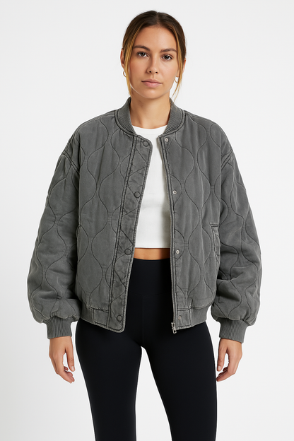 Doudoune matelassée oversize pour femmes style bomber moderne