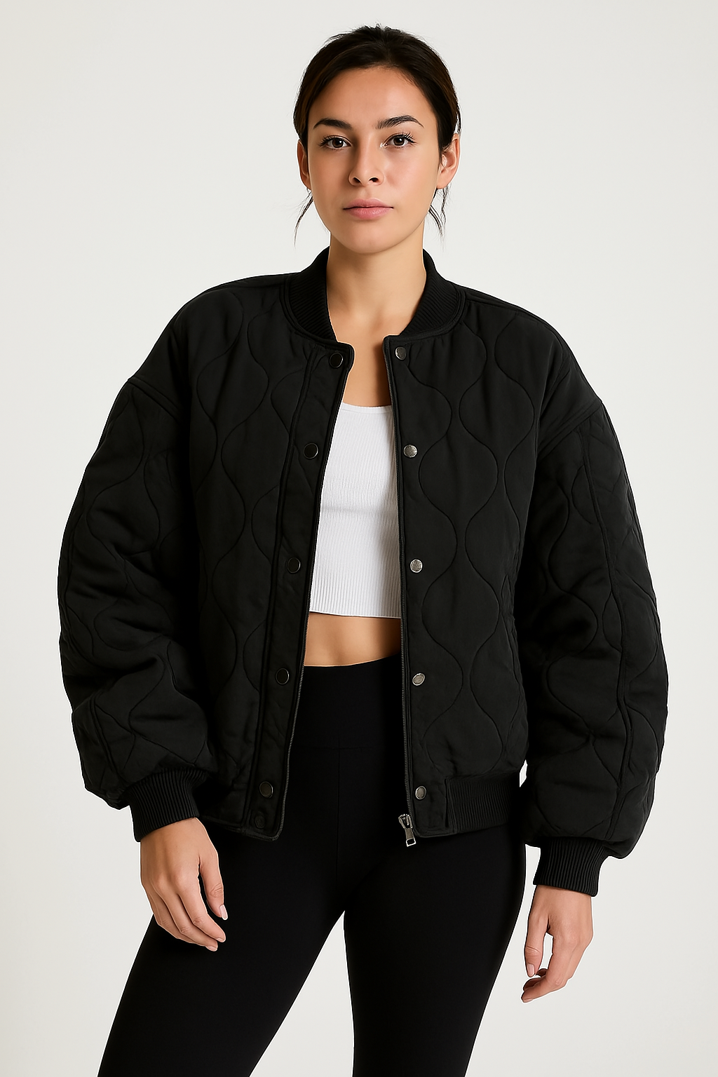 Doudoune matelassée oversize pour femmes style bomber moderne