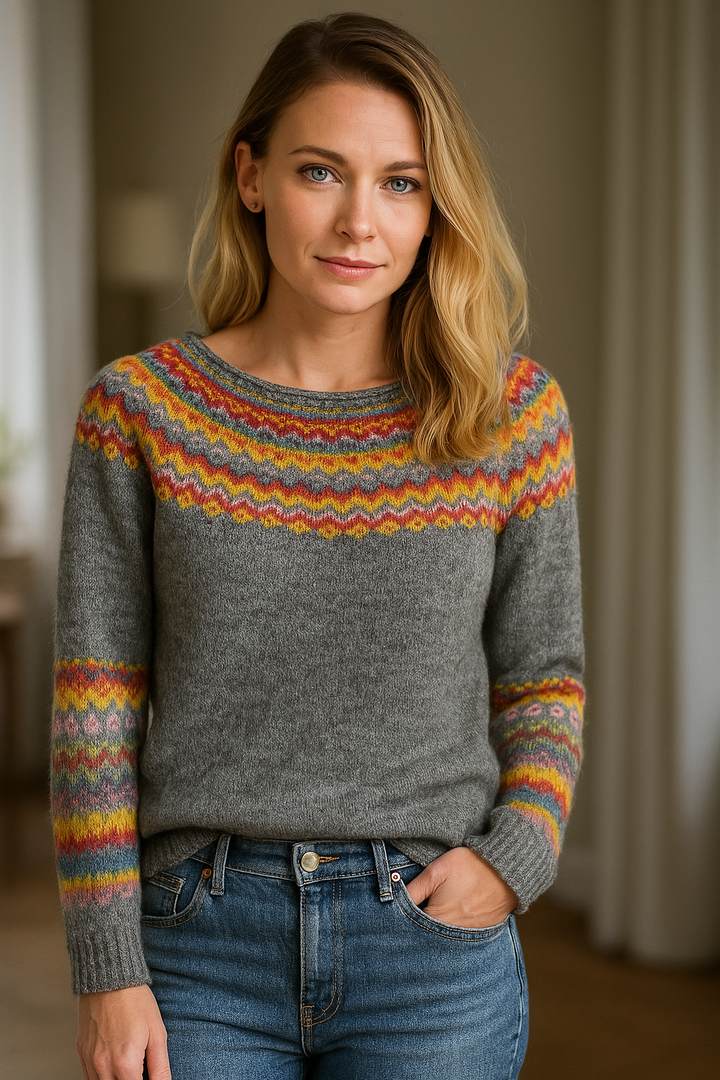 Retro Winterpullover Damen Warm &amp; Stilvoll - IdealeKleiden