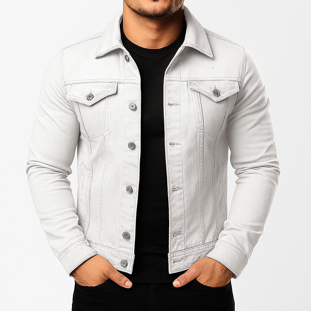 Veste en jean stylée pour homme unie