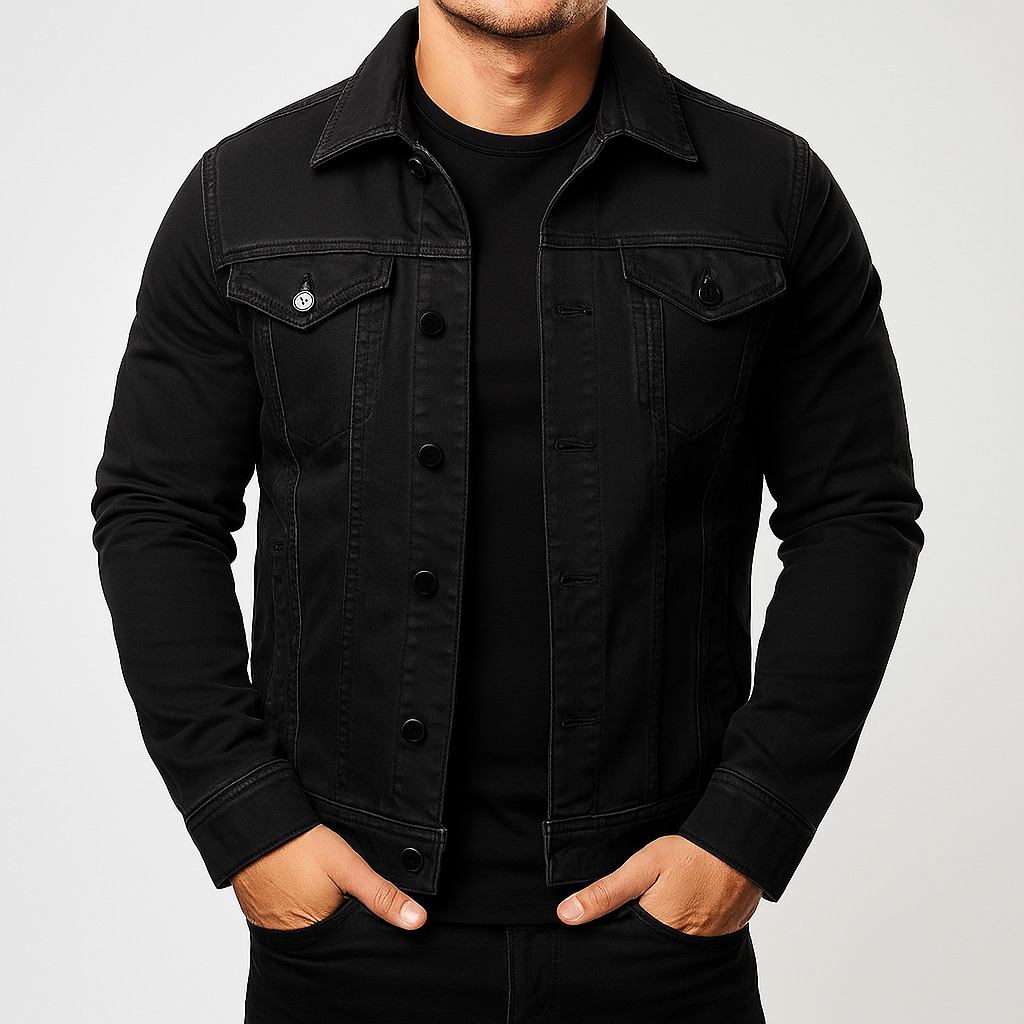 Veste en jean stylée pour homme unie