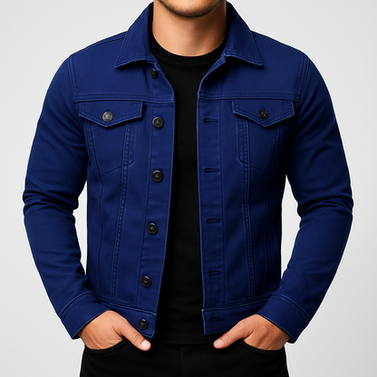 Veste en jean stylée pour homme unie