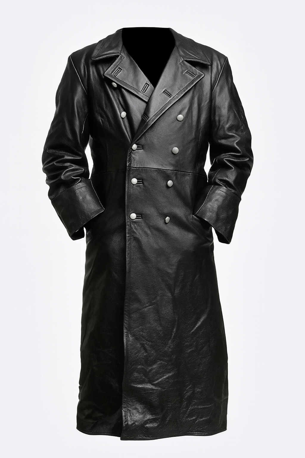 Leder-Trenchcoat Herren Gothic Stil - IdealeKleiden