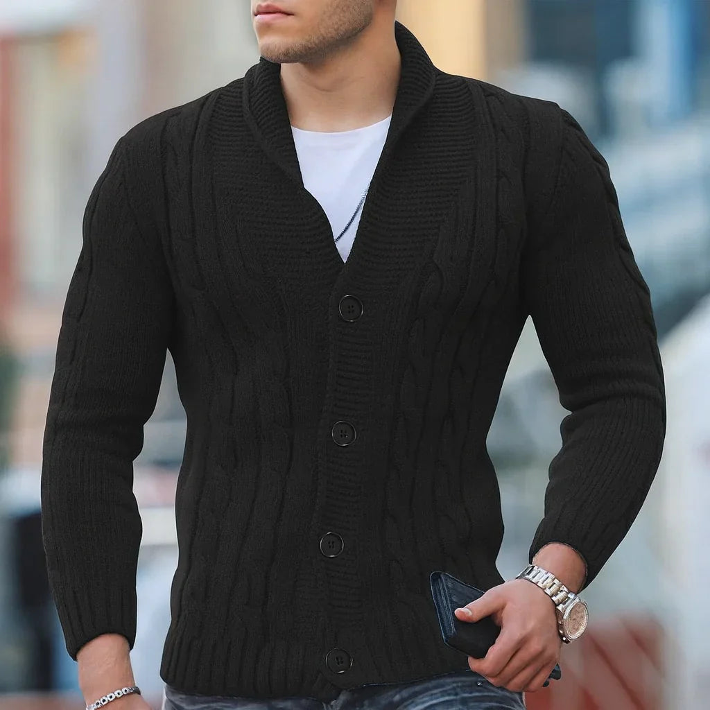 Pull tricoté classique chaud pour hommes