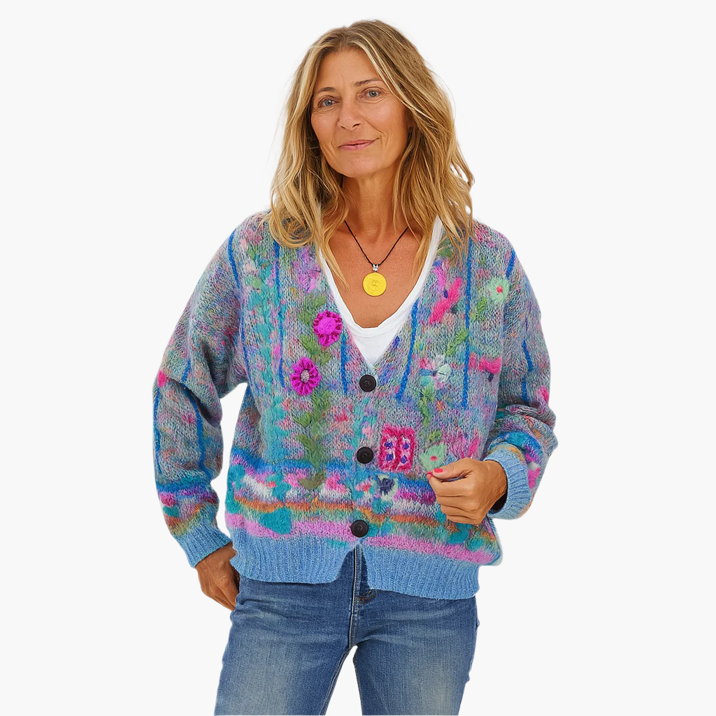 Gilet bohème à fleurs