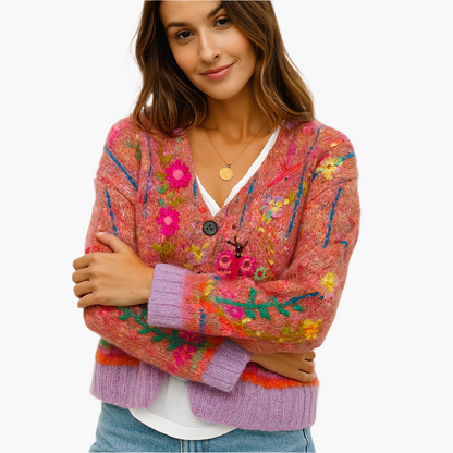 Gilet bohème à fleurs